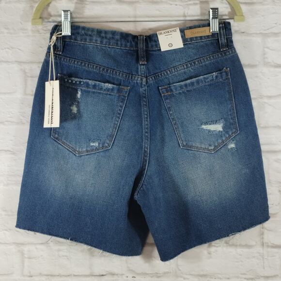 MS BlankNYC Women's The Warren Distressed Blue Ground Rules Denim Shorts NWT 26 - Picture 6 of 12